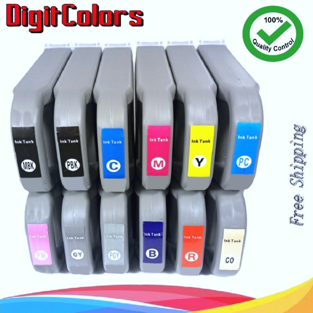 Set 12 PFI-3700 PFI-2700MBK Ink Tank for Canon IPF  PRO-2600 PRO-4600 PRO-6600