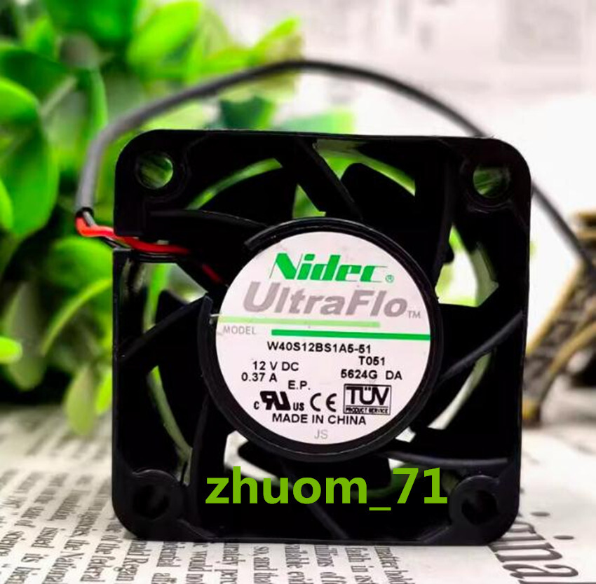 1PC NIDEC W40S12BS1A5-51 12V 0.37A 4028 4cm Switch server silent fan