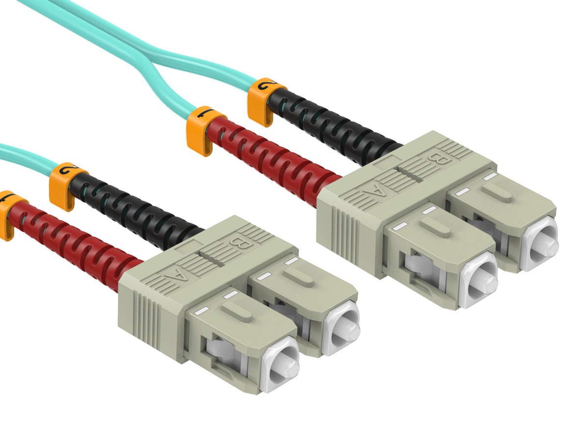 OM4 SC/SC Duplex 50/125 Multimode Fiber Optic Cable - 1/2/3/5/10/15m