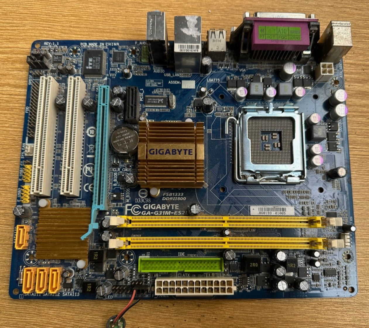 Gigabyte GA-G31M-ES2L Motherboard Intel LGA775 Used