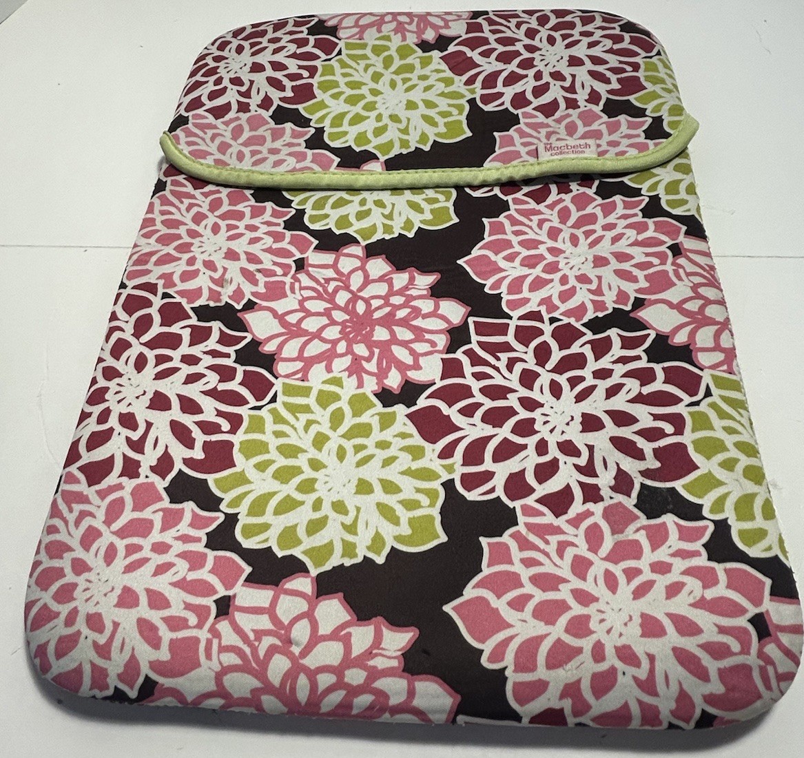 Macbeth Collection Laptop Sleeve Computer Bag reversible floral zebra 15” X 11”