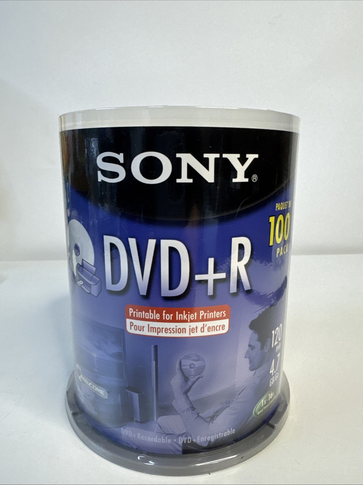 SONY DVD+R NEW SEALED 100 pack 120 min 4.7 1x-8x