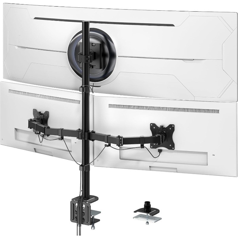 Triple Monitor Mount for Up to 49" Ultrawide and 32" Monitors