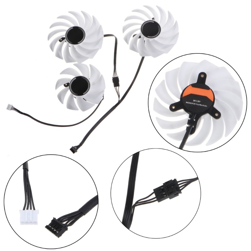 3pcs GPU Cooling Fans Graphics Card Radiator For Color Igame RTX3060 3070 3080