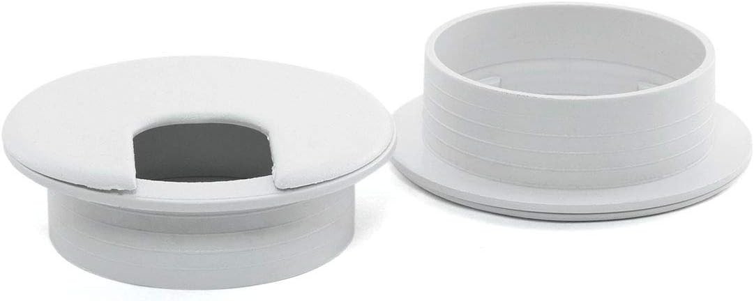 Effortless Cable Management - 2PCS 2-Inch Desk Grommet Covers in White