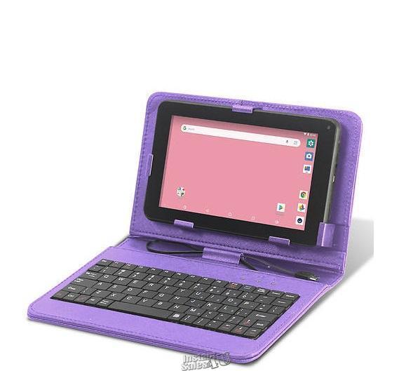 Craig 7" Android Tablet Bundle Purple AC/USB  adapter With Keyboard Case