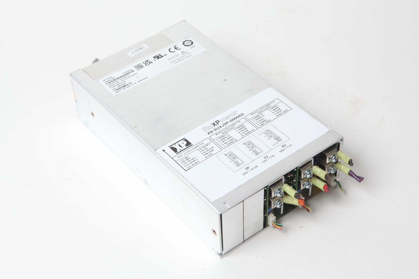 XP Power PSU, FlexPower X9-3U2J2P, 24V 10.5A, 12V 17A, 36V 11A 10023769