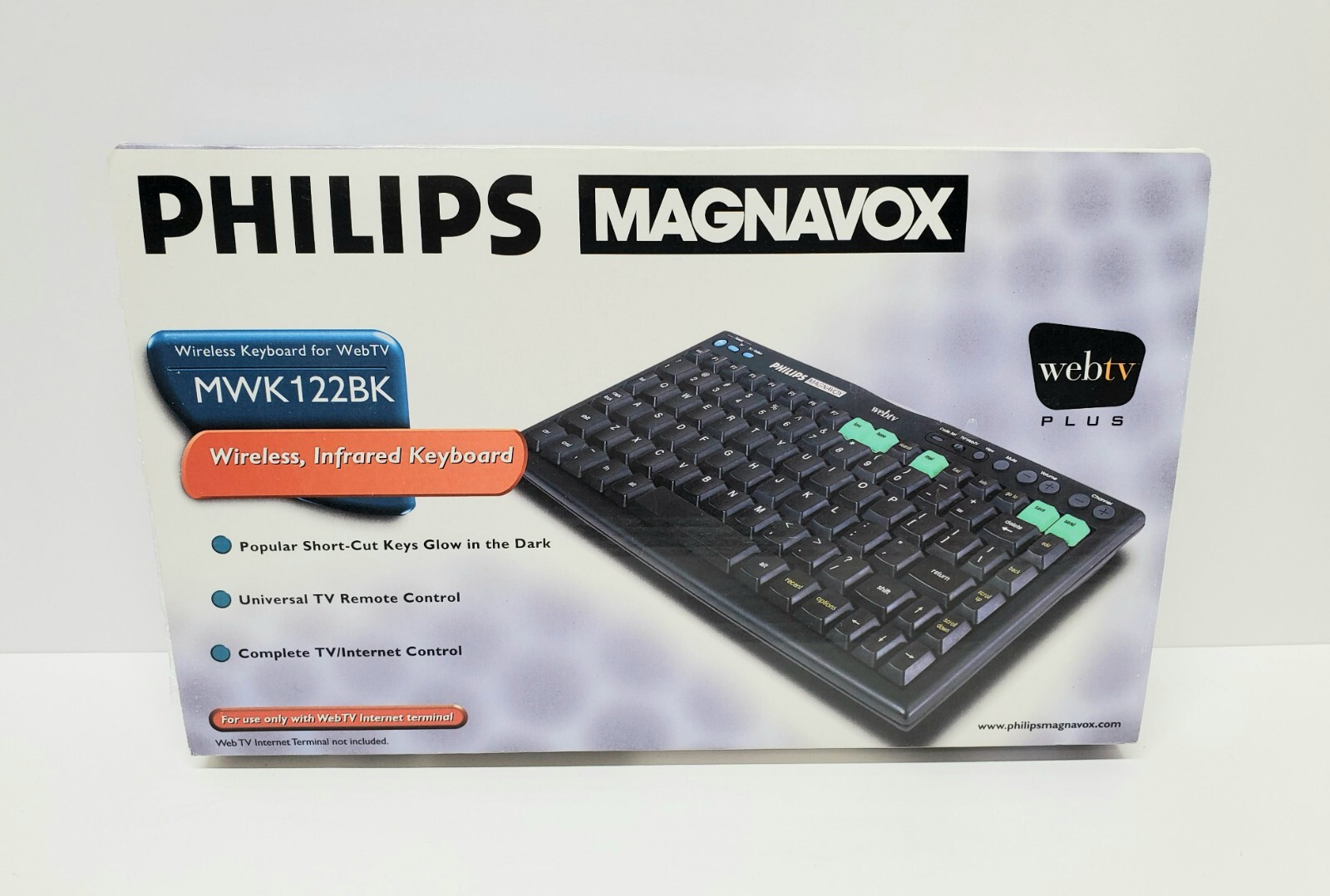 Philips MWK122BK Wireless WebTV Keyboard UNTESTED