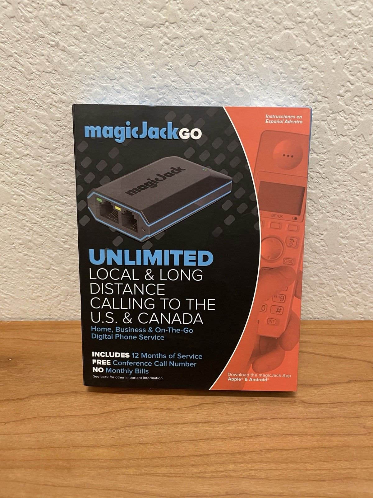 NEW Magicjack Go Digital Phone Service Device Unlimited Calls for 12 Months SEAL