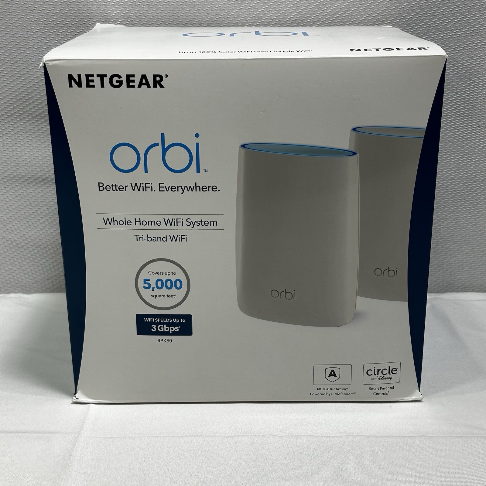 Netgear Orbi AC3000 Trri-Band Wireless Router RBK50-100NAS - White (2-Pack)