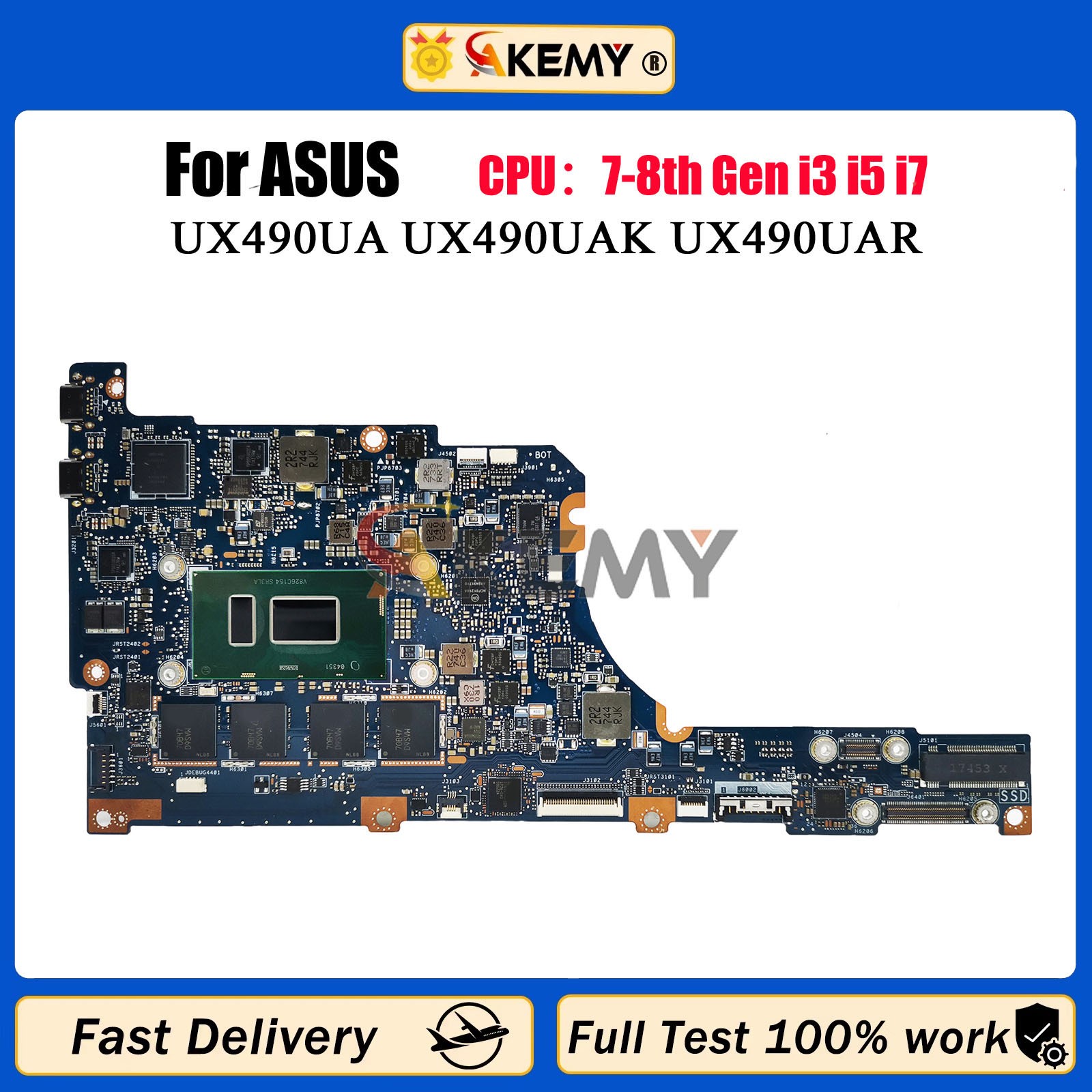 UX490UA Laptop Motherboard For ASUS UX490UAK UX490UAR UX490 UX490U 100% tests OK