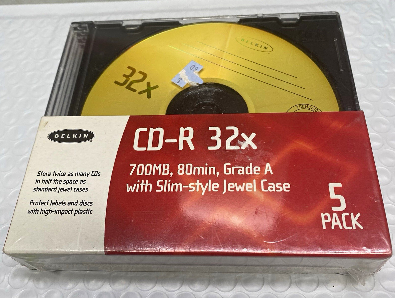 Belkin CD-R 32x 700MB 80min Recordable Slim Jewel Case 5 Pack F8E027-5