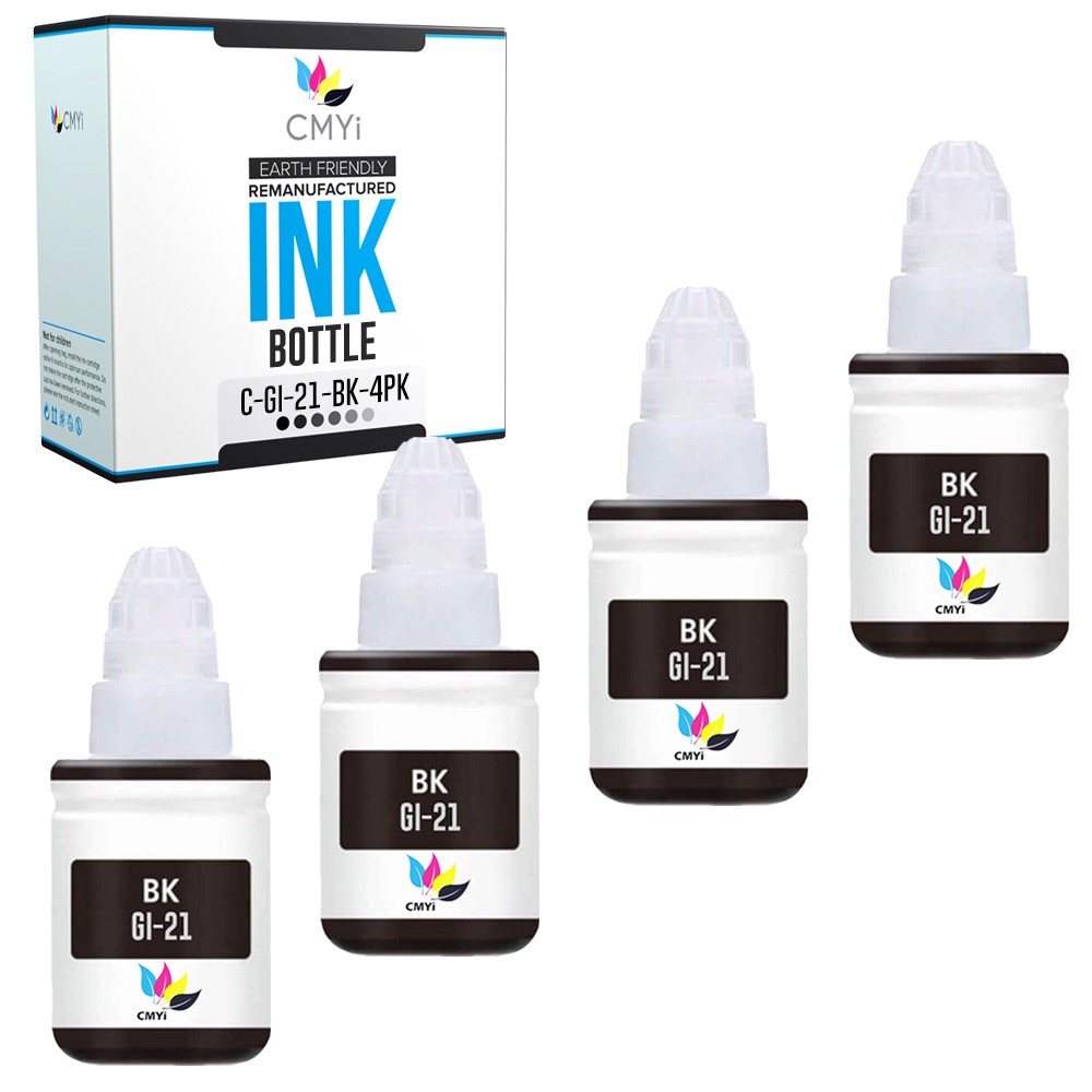 4PK Compatible Canon GI21 BK Ink Bottles for Canon PIXMA G1220 G2260 G3260 G3262