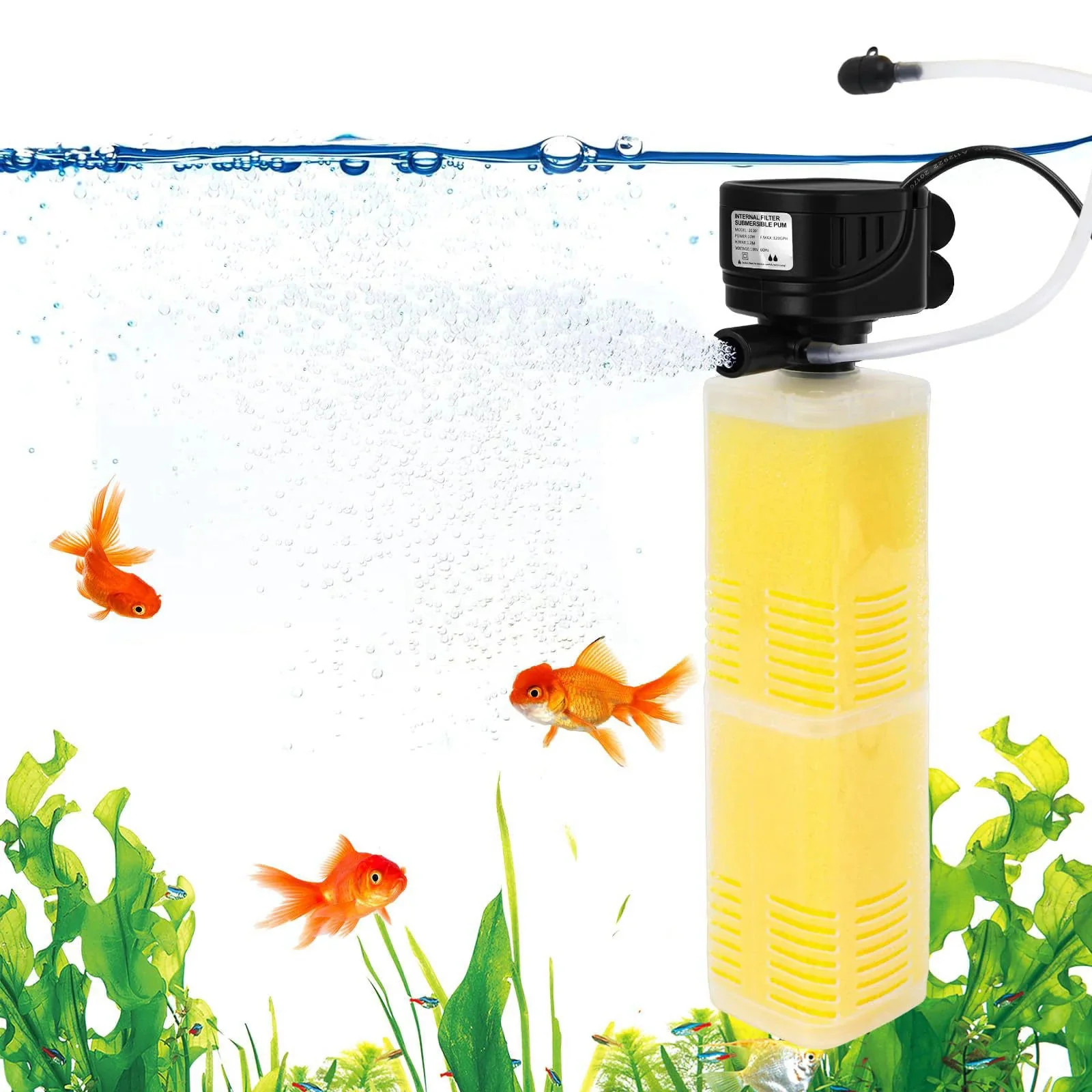 320GPH Aquarium Filter for 40 100 Gallon Fish Tanks 4 in 1