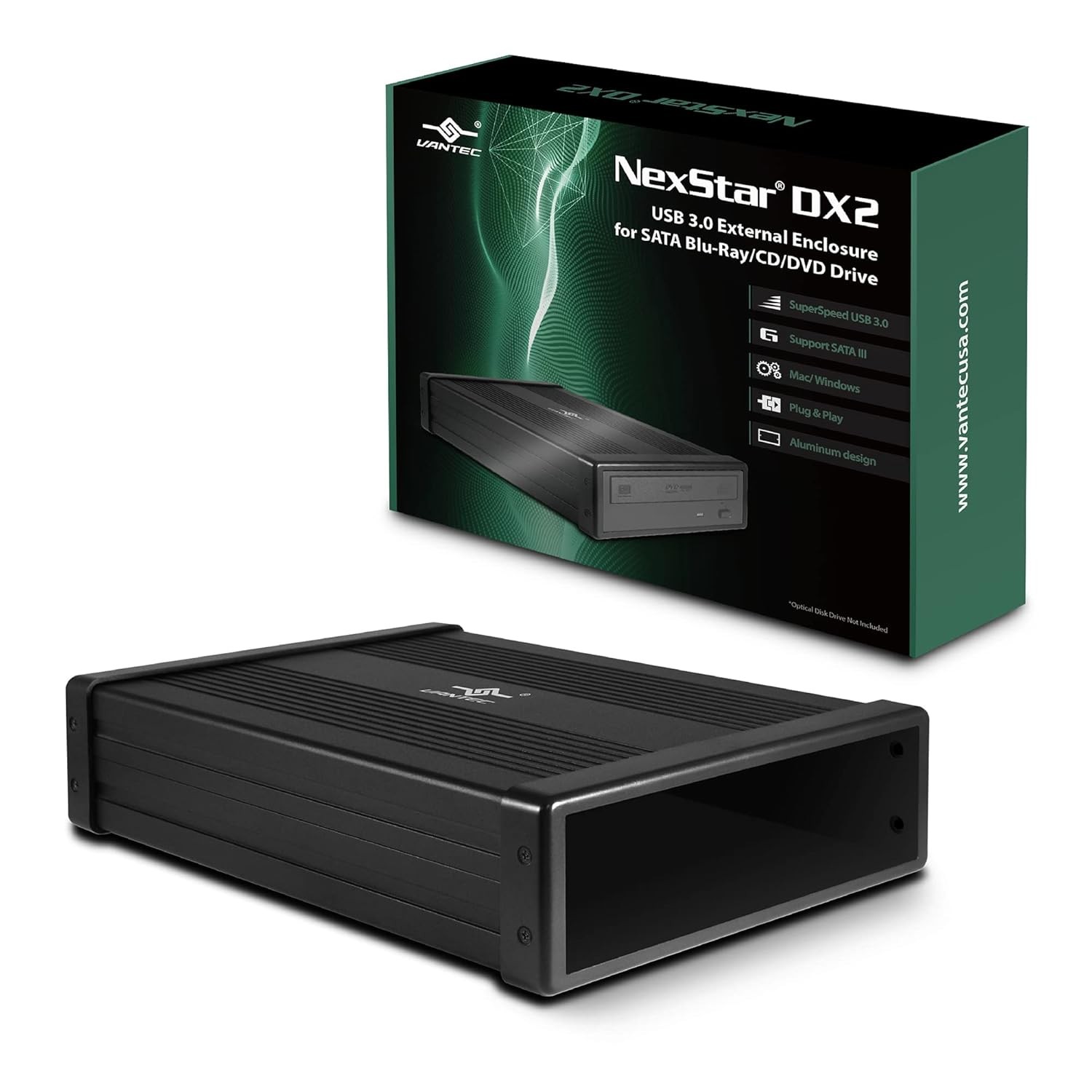 NexStar DX2 USB 3.0 External Enclosure, Design for 5.25" Blu-Ray/CD/DVD SATA Dri