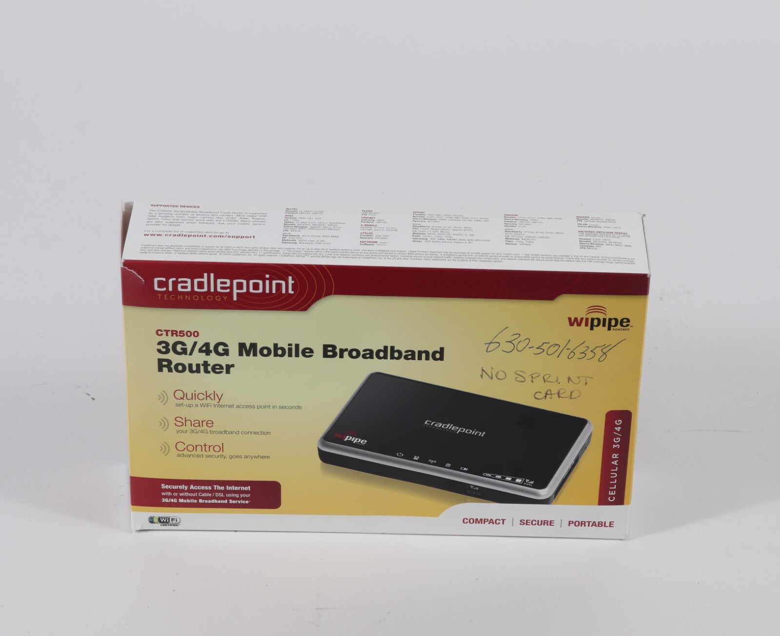 New Open Box Cradlepoint CTR500 Mobile 3G/4G Broadband Travel Router