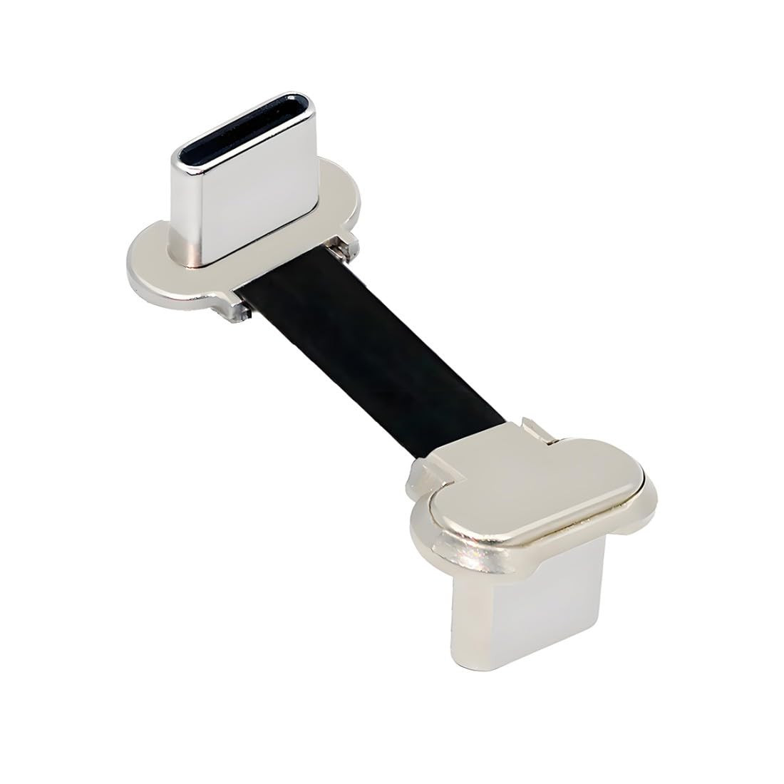 USB C Short Flat Cable USB 2.0 Type C Dual 90 Degree Angled PD 65W