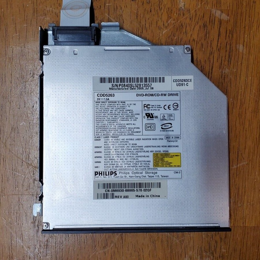 Philips CDD5263 Slim CD-RW/DVD-ROM Drive w/ Flat Flex Cable