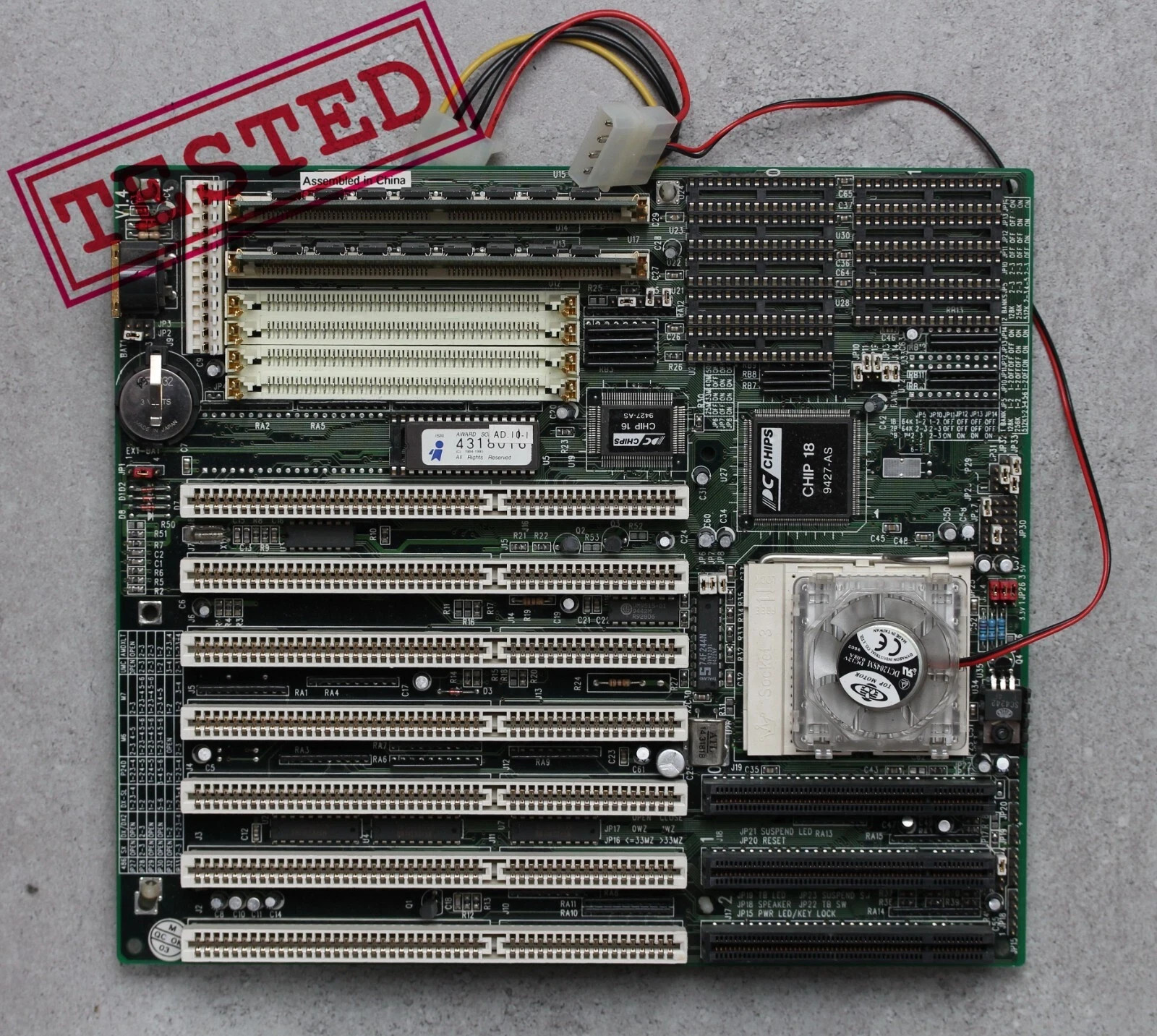 Socket 3 PCchips/Hsin Tech M912 v1.4 MoBo with CPU i486DX2 66MHz & 8Mb RAM