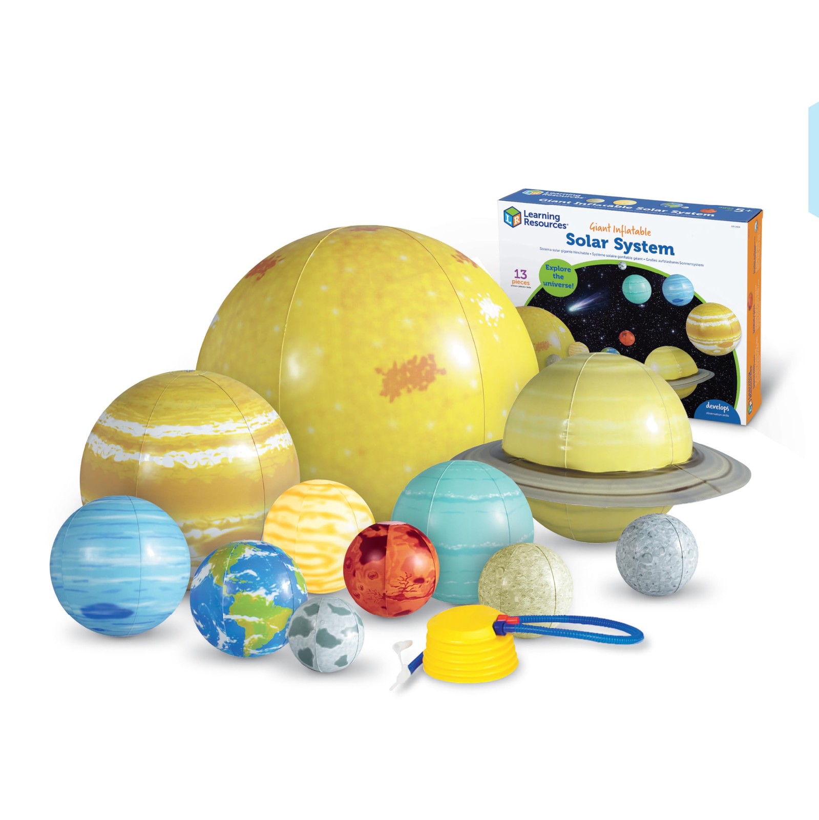 Learning Resources Giant Inflatable Solar System, 13 Pieces, 8 Planets, Grades