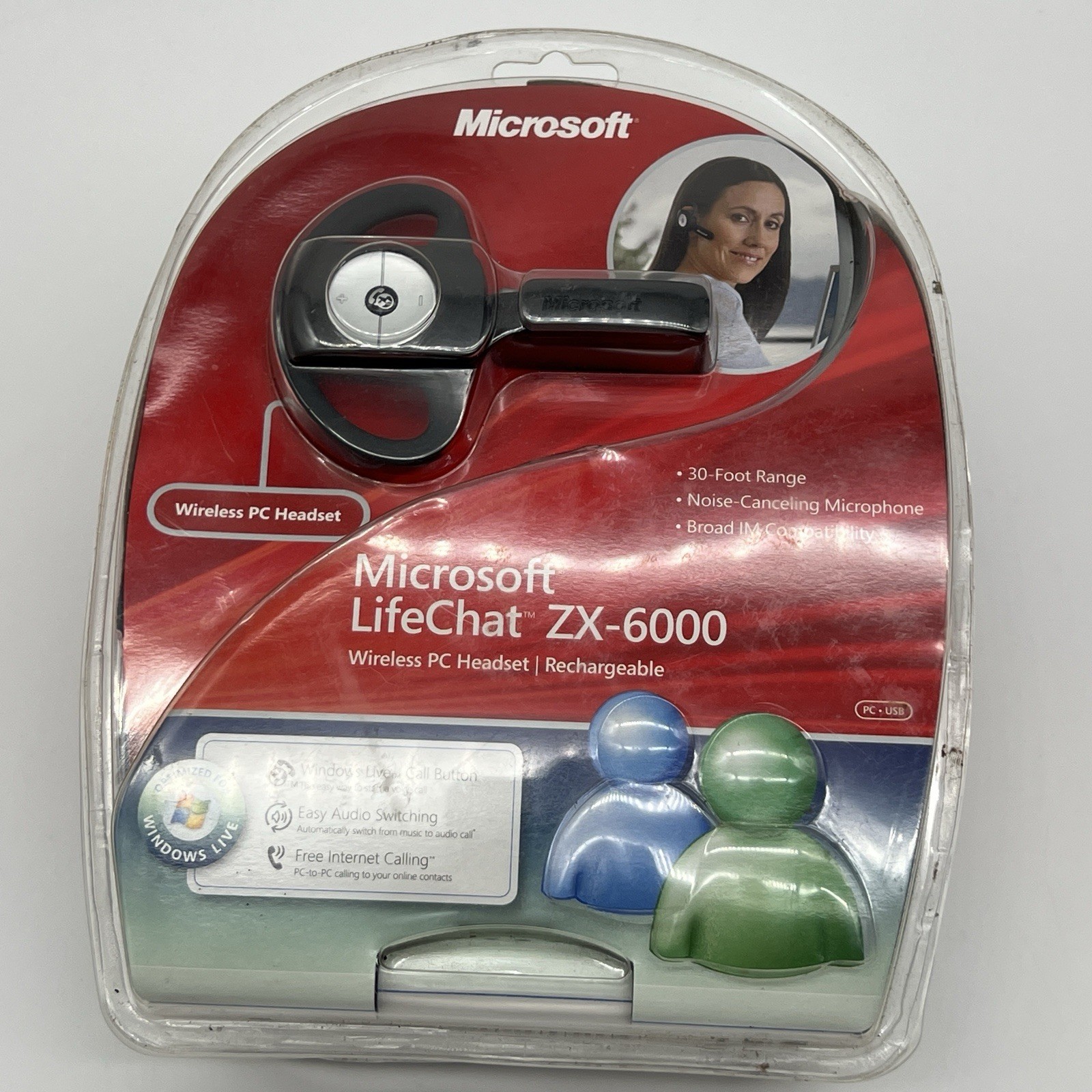 Microsoft LifeChat ZX-6000 Wireless PC Headset Rechargable NEW
