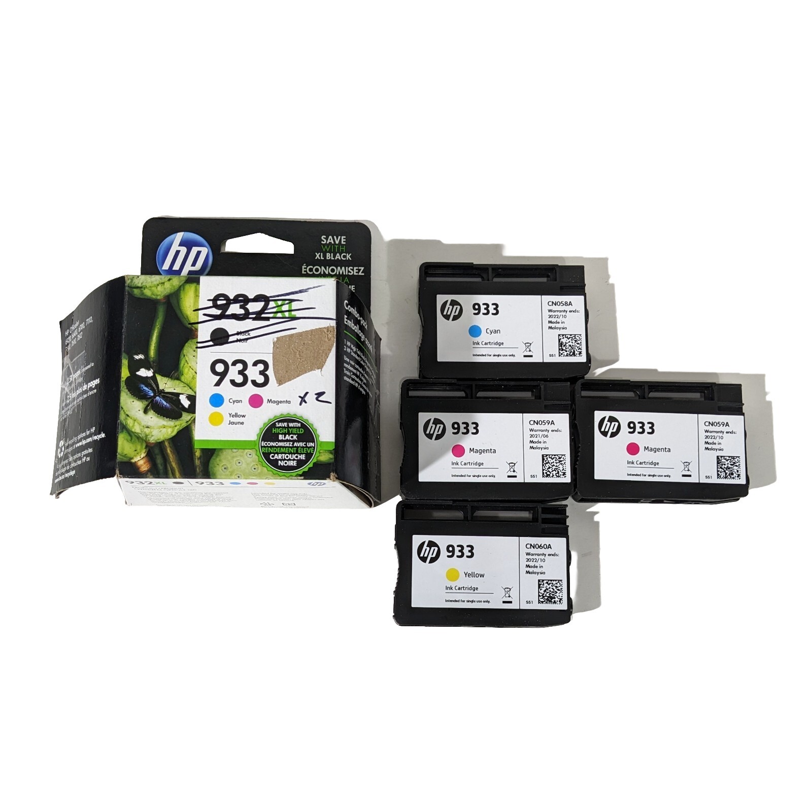 Genuine HP 933 Tri-Color Ink Cartridges CMY N9H56FN EXTRA MAGENTA (Open Pack)