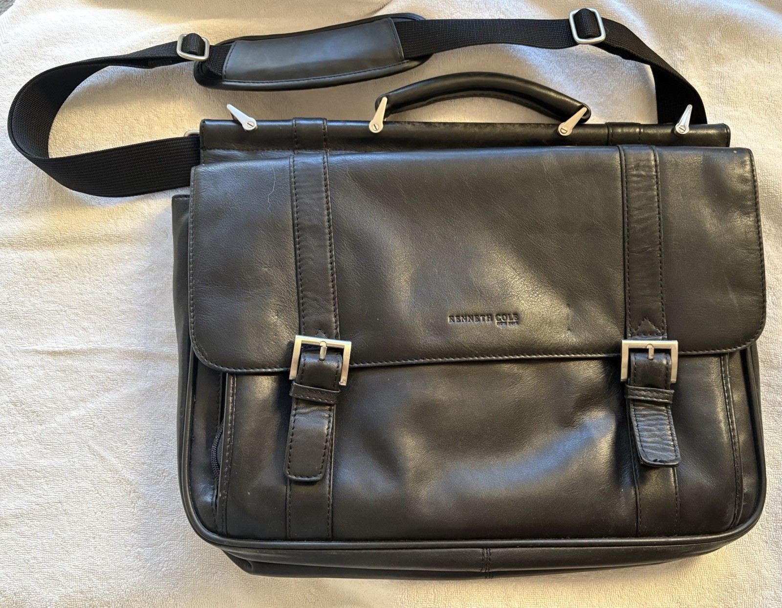 Kenneth Cole-Genuine Leather-Computer Briefcase-Multi Compartments-NEW-1/2 PRICE