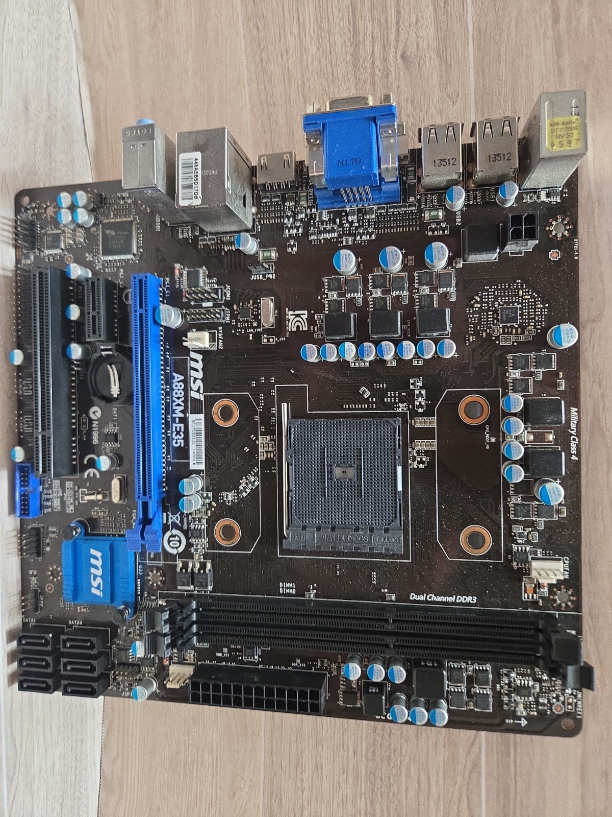 MSI AMD A88XM-E45 mATX FM2 FM2+ motherboard with A4-6300 APU 8GB DDR3