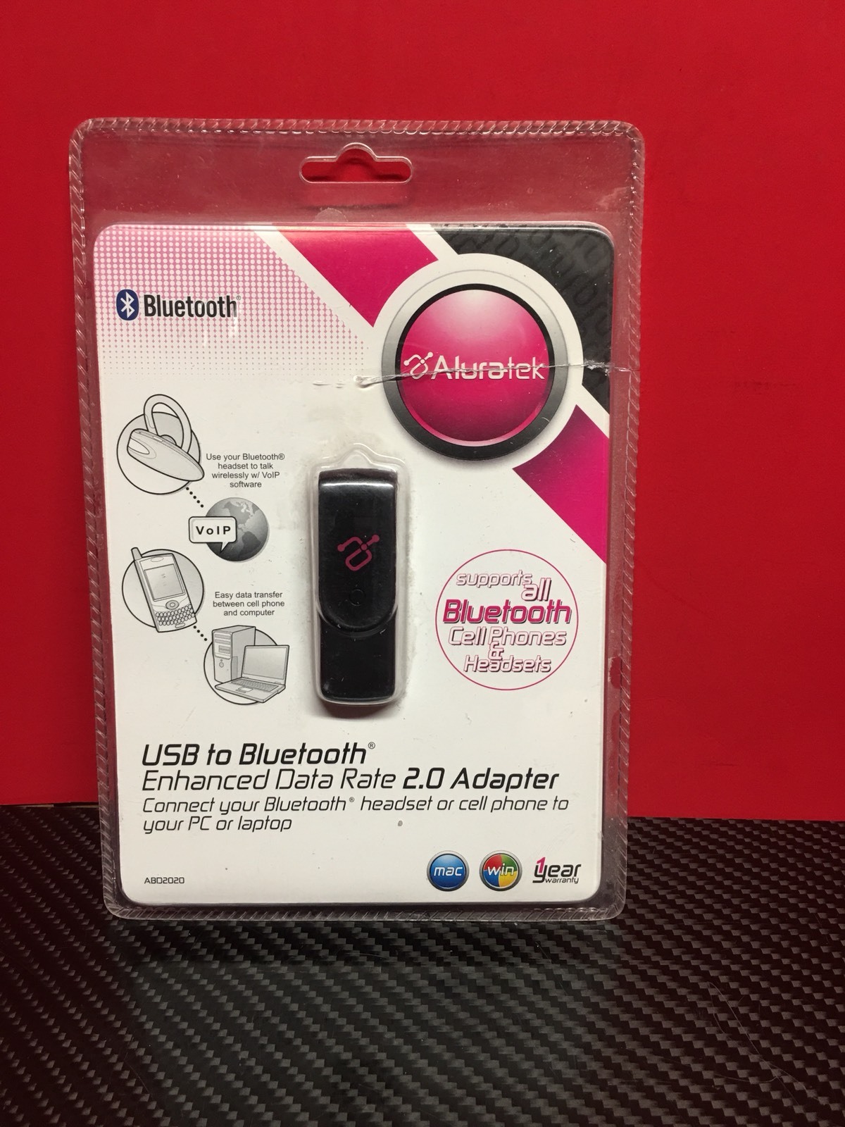 Aluratek Bluetooth Adapter Model ABD2020T Good Condition Complete