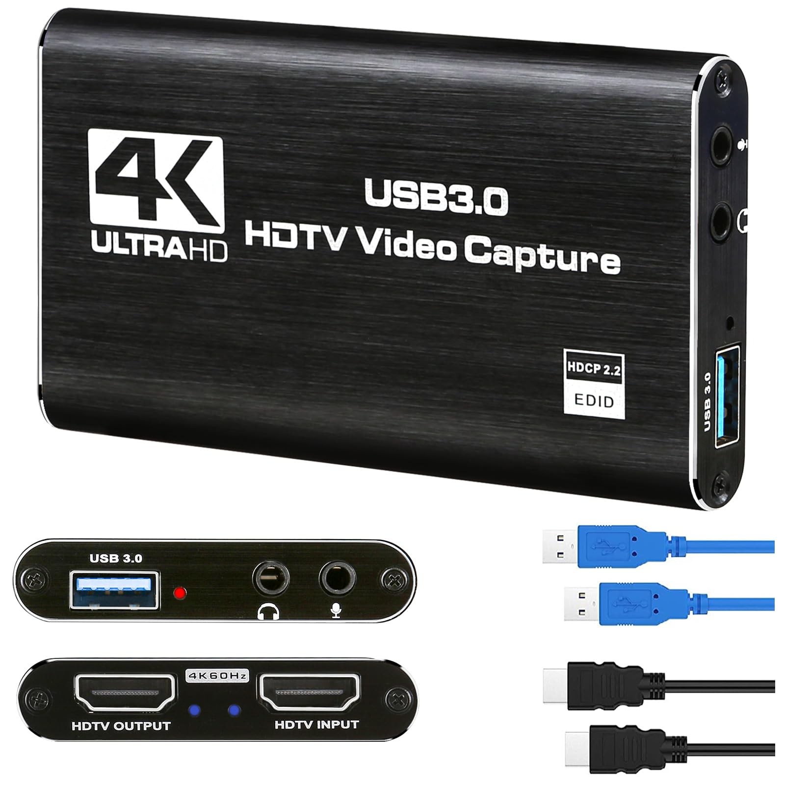 TCNEWCL 4K Audio Video Capture Card, USB 3.0 HDMI Video Capture Device, Full ...