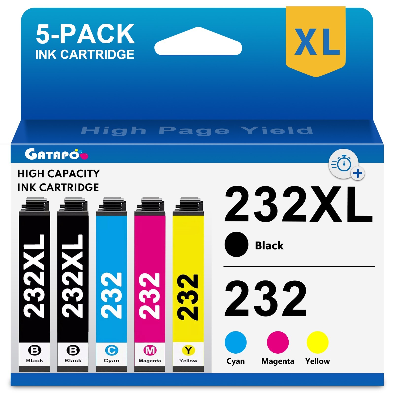 5 Pack T232 232XL Compatible Ink Cartridge for XP 4200 4205 WF2930 2950
