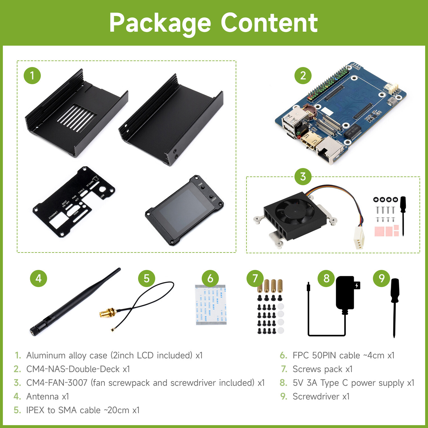 Waveshare Network Attached Storage(NAS) Mini-Computer for Raspberry Pi CM4