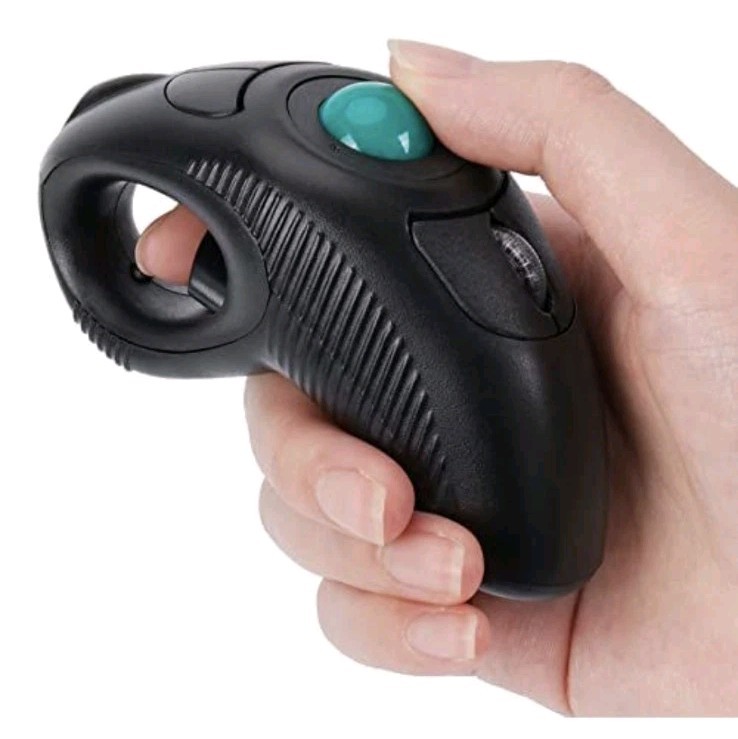 Welspo Wireless Handheld Finger Trackball Mouse USB New
