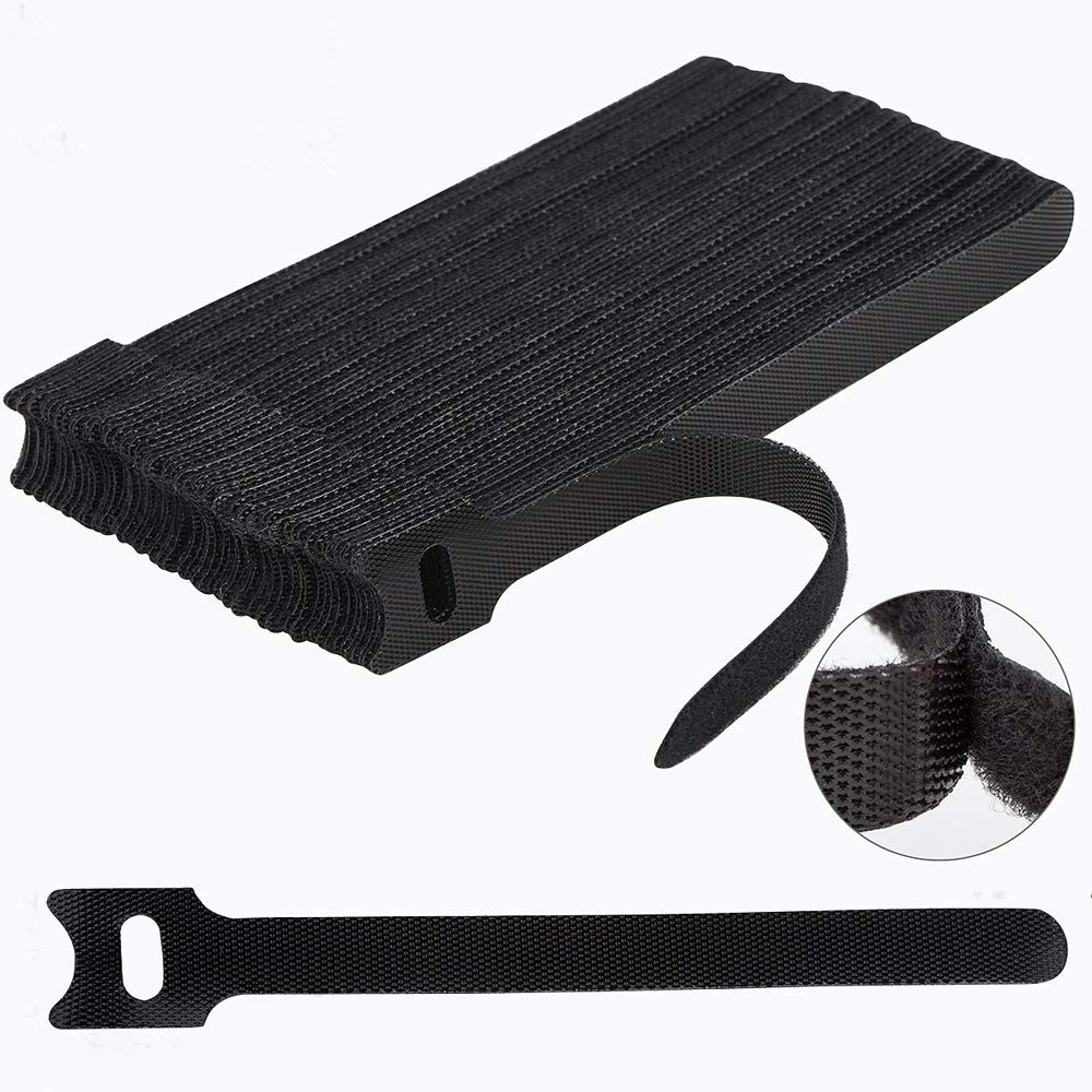 60PCS Fastening Cable Ties Reusable, Premium 6-Inch Adjustable 6inch, Black