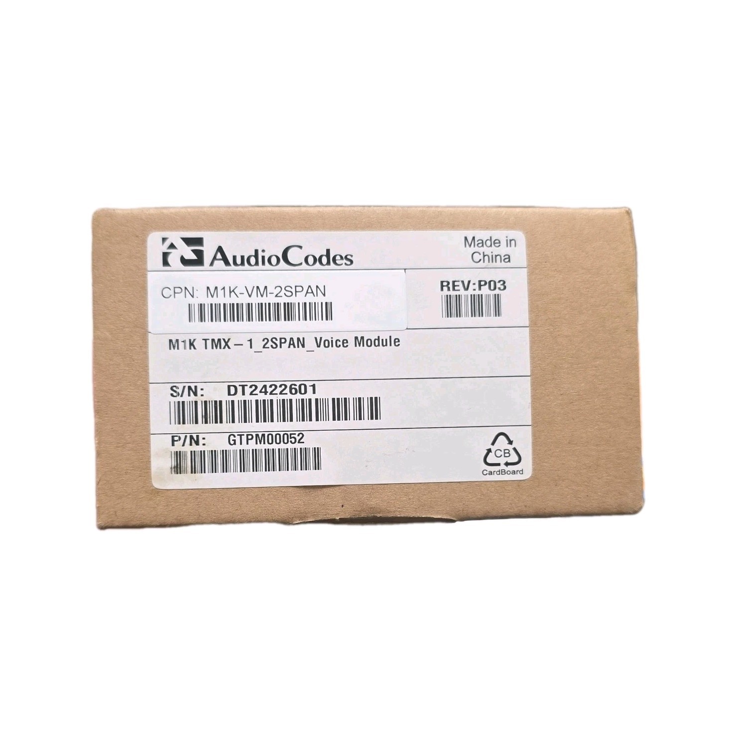 AudioCodes M1K TMX-1 2SPAN Voice Module Green GTPM00052 Model M1K TMX-1 2SPAN
