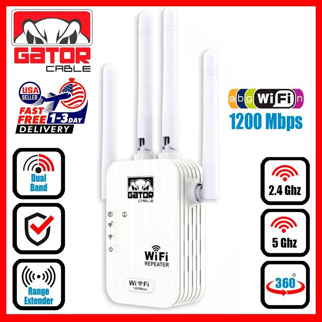 WiFi Range Extender Repeater Wireless Amplifier Router Signal Booster 1200Mbps