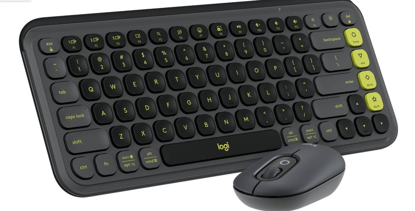 Logitech POP ICON Combo, Bluetooth Keyboard and Mouse Combo, BLACK