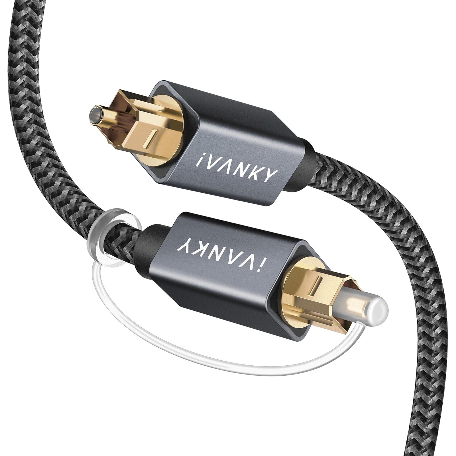 Optical Audio Cable 10ft Toslink Fiber Optic Digital Audio S/PDIF 24K Gold