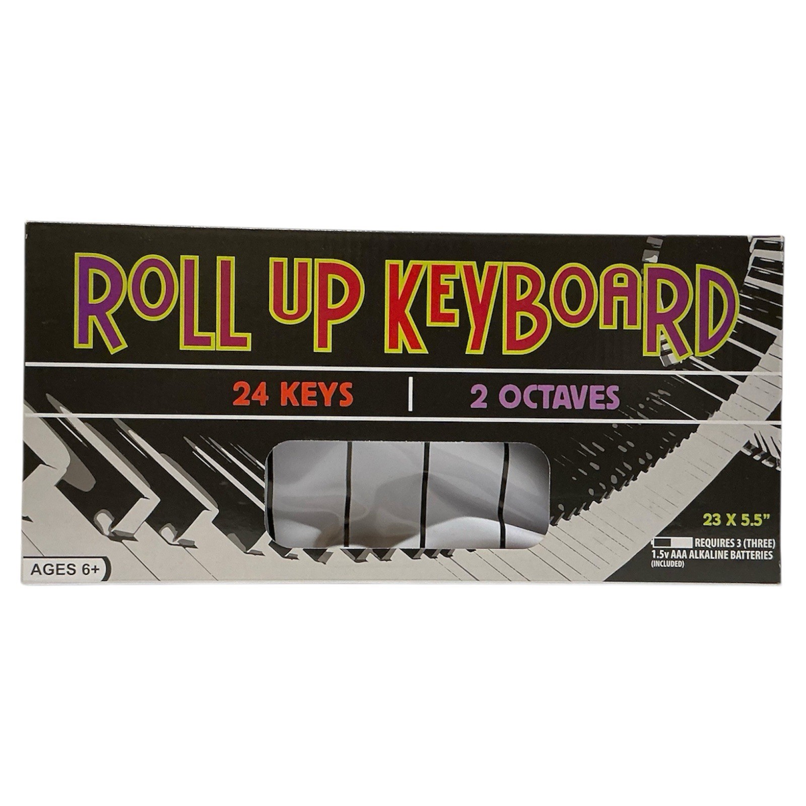 Roll Up Keyboard 24 Keys 2 Octaves Battery Operated Ages 6+ New