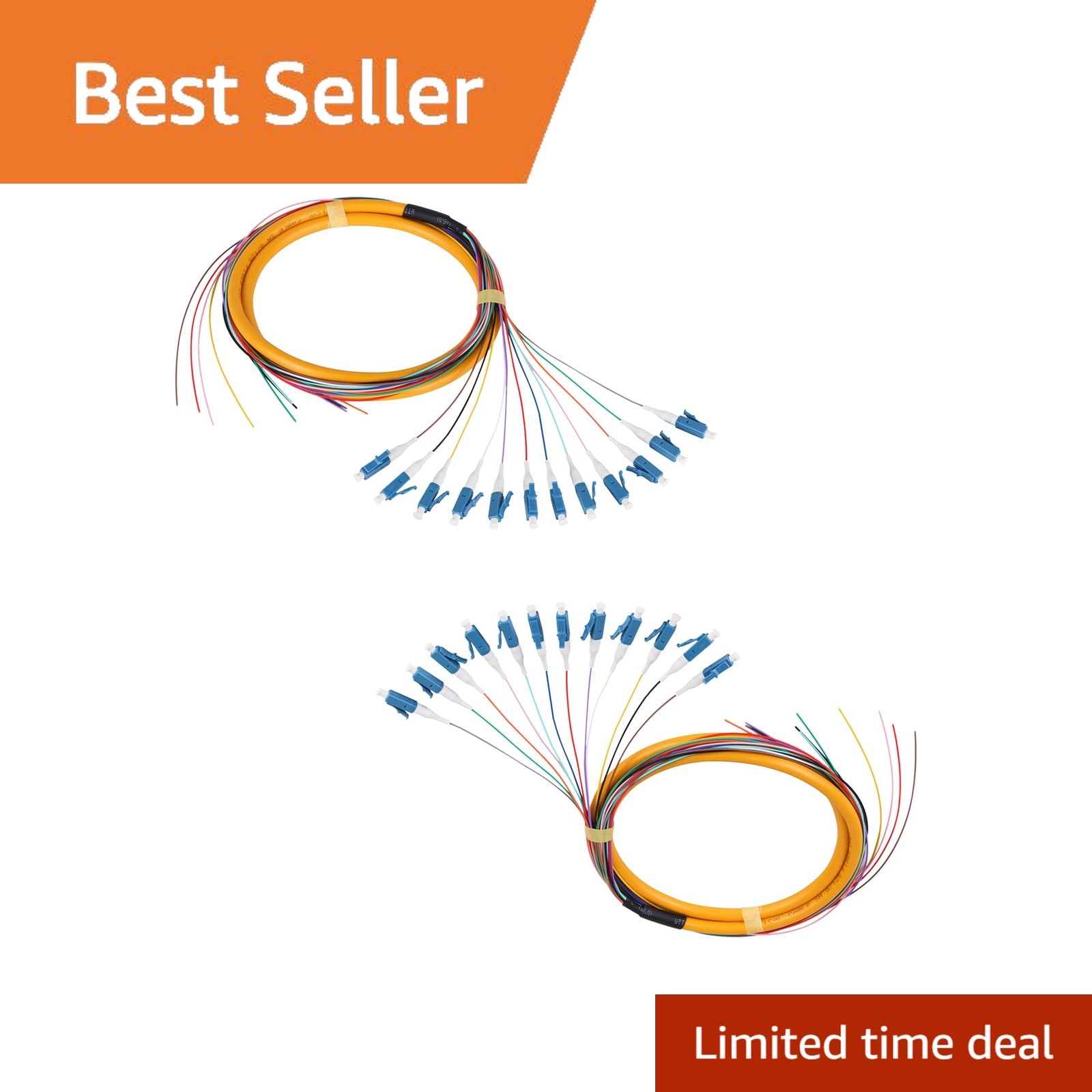 fyboptwu 12-Strand LC OS2 Fiber Pigtail 1.2m, 2-Pack