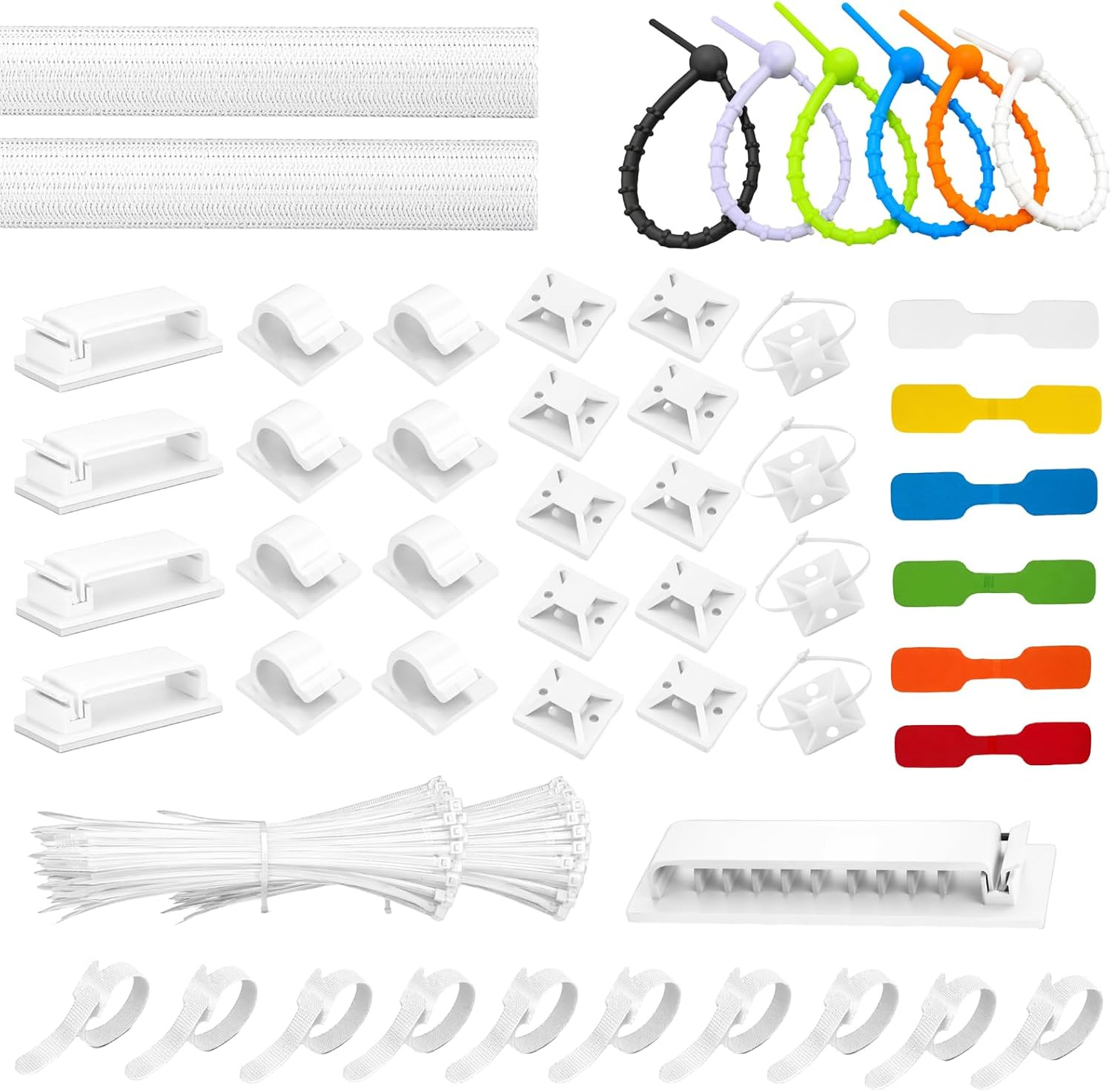 [261Pcs] Cable Management Kit, Cord Organizer, Complete Desk Cable Management So