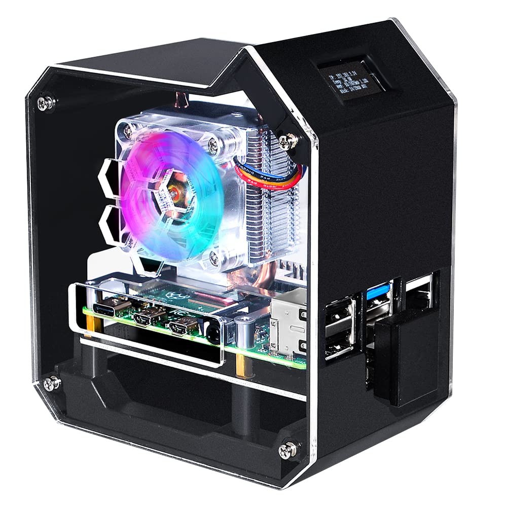 GeeekPi Mini Tower NAS Kit for Raspberry Pi, Pi ICE Cooler with Black