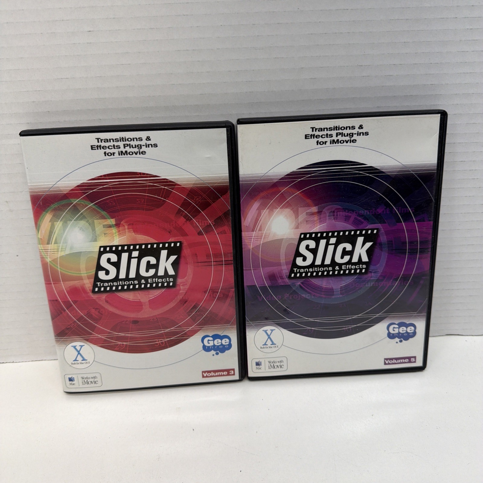 GEE THREE SLICK TRANSITIONS & EFFECTS PLUG-INS FOR iMOVIE VOL. 3 & 5, MAC OS X