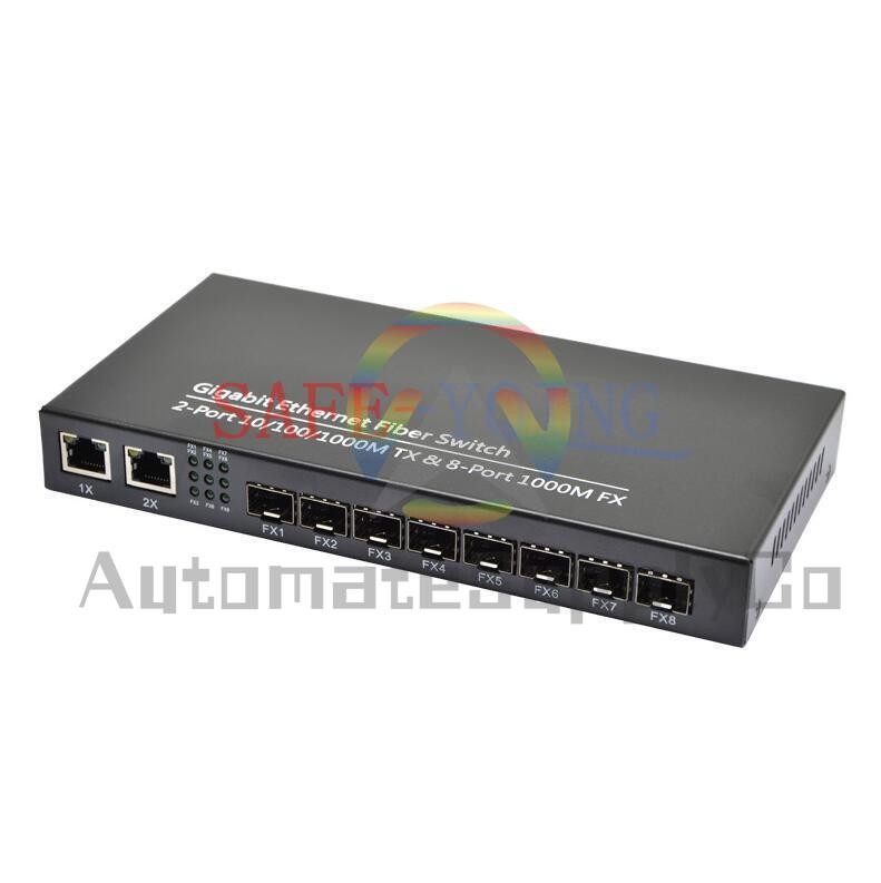 10/100/1000M TX RJ45 & 8 Port 1000M FX SFP 2 Port Gigabit Ethernet Fiber Switch