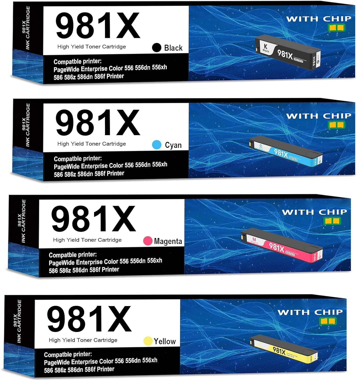 981X Ink Cartridge for HP PageWide Enterprise Color 556/586 Series Printers