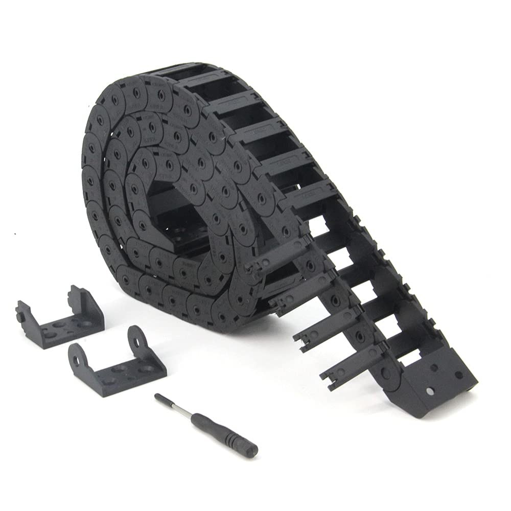 Zeberoxyz 15x30mm 1M Drag Chain R28 Black Open Type Cable Carrier for 3D