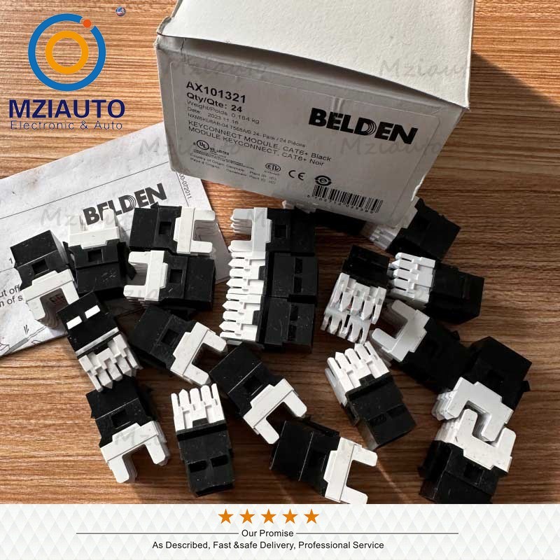 24PCS Category6A 8Position KeyConnect RJ45 Jack Module For Belden AX101321 Black