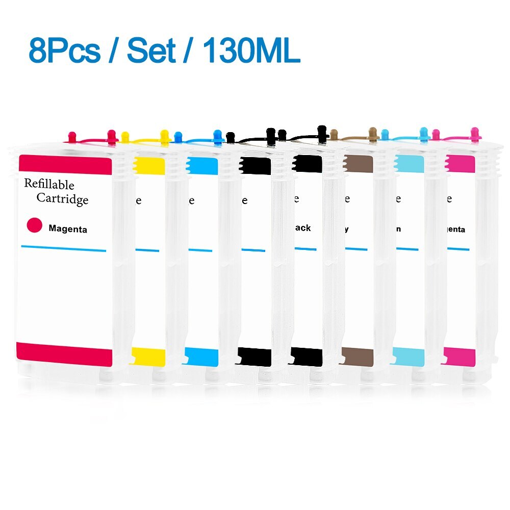 8PC For HP70 Empty Refillable Ink Cartridge For HP  Z2100 Z3100 Z3200 Z5200/5400