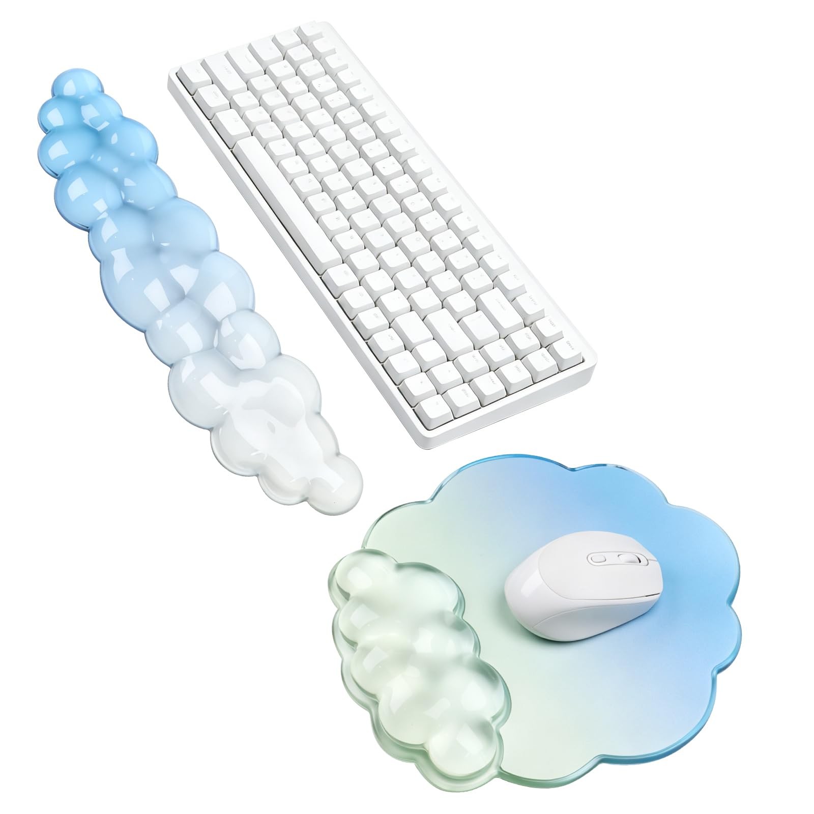 Cloud Gel Keyboard Wrist Rest and Mouse Pad Set - Blue