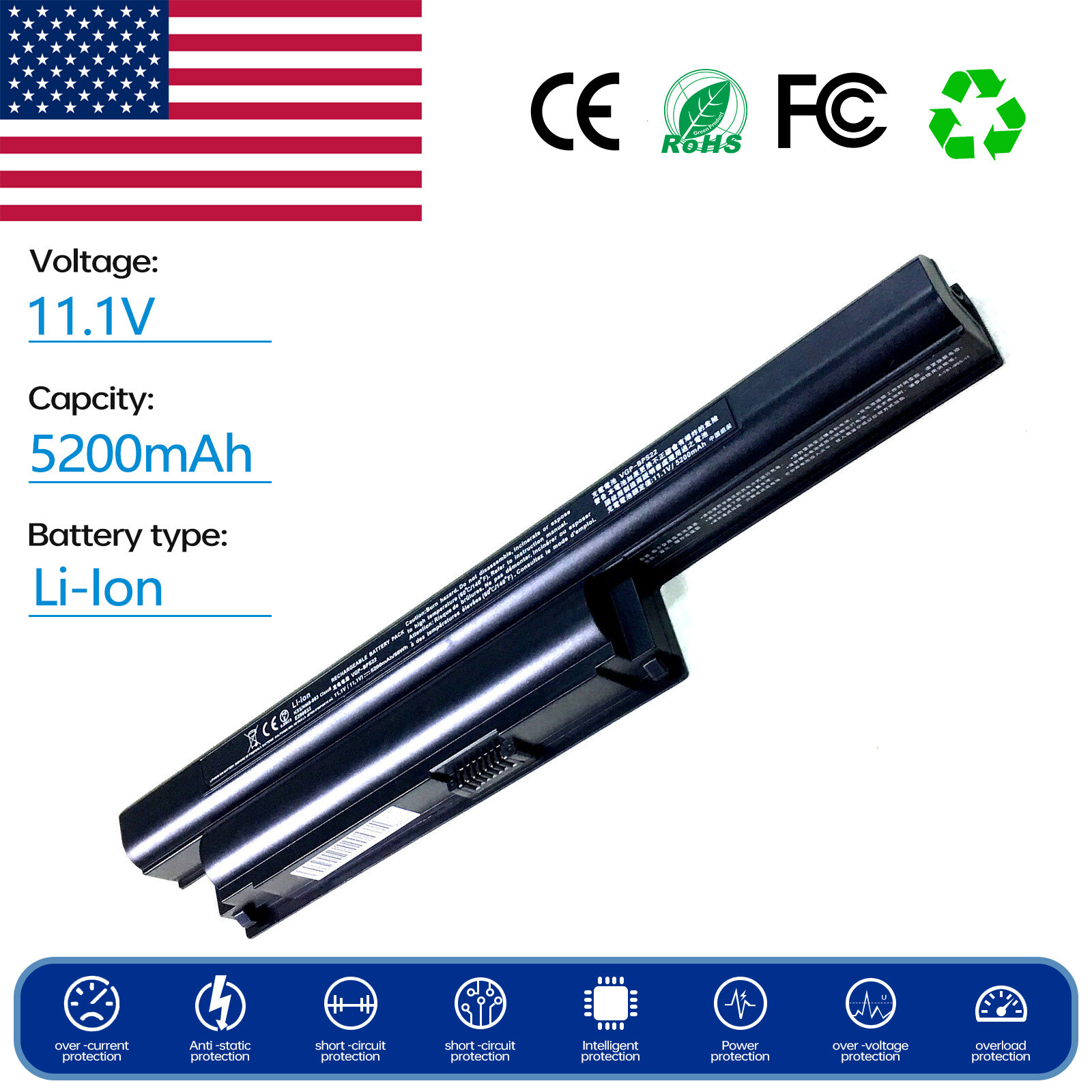 Battery for Sony Vaio VPCEC2M1E/WI VPCEC2RFX VPCEC2RFX/BI VPCEB4S1E VPCEB23FX
